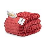 GO Premium Plush Soft Throw Blanket for Couch - Red Fleece Blanket for Living Room, Bedroom, Home Decor - Small Couch Blanket for Men, Women (50x60 Inches)