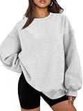 EFAN Plus Size Hoodies for Women Sweatshirts Sweaters Winter Outfits Clothes Fall 2024 Casual Soft Gym Fashion Pullover Tops Grey XL