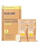 BLUELAND Multi-surface All Purpose Cleaner | Refill Tablet 4 Pack | Eco Friendly Product & Cleaning Supplies - Fresh Lemon Scent | Makes 4 x 24 Fl oz bottles (96 Fl oz total)