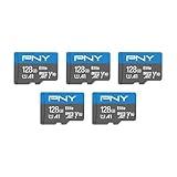 PNY 128GB Elite Mobile Accessories Class 10 U1 V10, A1 microSDXC Flash Memory Card for Mobile Devices - 100MB/s, Full HD, UHS-I, Micro SD 5-Pack