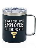 Work From Home Gifts For Women/Men, Vacuum Insulated Mug 12oz, Unique Gifts For Remote Workers - Work From Home Employee Of The Month - Metal