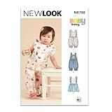 New Look Easy to Make Babies' Rompers and Dress Sewing Pattern Packet, Design Code S9132, Sizes NB-S-M-L, Multicolor