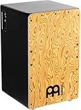 Meinl Pickup Cajon Box Drum with Internal Strings for Snare Effect - NOT MADE IN CHINA - Makah Burl Frontplate / Baltic Birch Body, Woodcraft Professional, 2-YEAR WARRANTY (PWCP100MB)