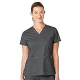 WonderWink Womens Wonderflex Verity Women's Top Medical Scrubs Shirts, Charcoal, Large US