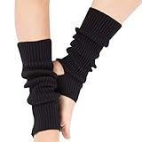 Guojanfon 1 Pair Fashion Yoga Socks for Women Girls Workout Socks Toeless Training Dance Leg Warmers (Black)