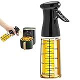 Olive Oil Sprayer for Cooking, 200ml Glass Oil Sprayer Mister, Olive Oil Spray Bottle, Refillable Food Grade Oil Vinegar Spritzer Sprayer Bottles for Kitchen, Widely Used Air Fryer, Salad, Baking