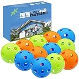 FINGER TEN Plastic Baseballs Softball 12 Pack Practice Hitting Balls Lightweight for Kids Men Women Indoor Outdoor Training (12 Pcs-Multicolor)