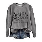 Generic my orders log into my account 2024 clearance of sales Halloween Sweatshirt for Women 2024 Casual Graphic Long Sleeve Crewneck Hoodies Fashion Loose Comfy Fall Outfits limited of time Grey