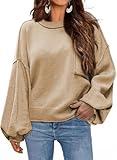 Dokotoo Womens Sweaters Fall 2024 Dressy Casual Trendy Womens Fall Fashion 2024 Winter Clothes Cute Winter Sweater Pullover Oversized Women's Sweaters Fall Winter Clothes for Women Apricot