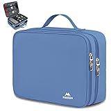 MATEIN Electronics Organizer, Cable Organizer Bag Electronic Accessories Case with Handle for Cable, Cord, Ipad Mini, Charger, Phone, Double Layers Tech Organizer Travel Gifts for Men and Women, Blue