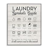 Stupell Industries Laundry Symbols Guide Typography Gray Framed Wall Art, 16x20, Multi-Color, Design By Artist Lettered and Lined