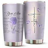 Christian Gifts for Women Faith - Christian Tumblers for Women Bible Gifts - Christian Tumbler Religious Gifts Spiritual Encouragement Inspirational Gifts for Women Stainless Steel Tumbler 20oz