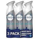 Febreze Air Freshener Spray, Heavy Duty Crisp Clean Scent, Odor Eliminator for Strong Odors, 8.8 Oz (Pack of 3)