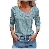 Clearance Big Sale Items Sparkle Shirts for Women Long Sleeve Business Casual Tops Plus Size Graphic Tee Shirts Ladies V Neck Dressy Blouse Blue