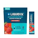 Liquid I.V.® Hydration Multiplier® - Strawberry - Hydration Powder Packets | Electrolyte Drink Mix | Easy Open Single-Serving Stick | Non-GMO | 16 Servings (Pack of 1)