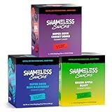 Shameless Snacks Sour Flavors Bundle Healthy Low Carb Keto Gummies Cherry Bomb, Blue Raspberry and Green Apple