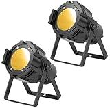 2 Packs Spotlights COB 80W Stage Light Par Lights Party Warm&Cold White Professional DMX Spotlights Portable Metal Housing Strobe Light Bright for Church, Party, Concert, Theater, Gig Bar, Wedding