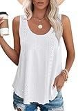 Womens Summer Tops 2024 Casual Loose Tank Tops for Women Dressy White S