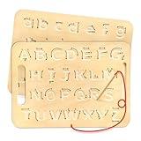 JoyCat Double-Sided Wooden Letter Board, Alphabet Tracing ABC Letters for Kids 3-5, Uppercase & Lowercase Writing Practice, Sensory Toy for Preschool Learning & Kindergarten Classroom Education