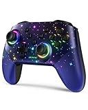 Switch Controller, LED Star Wireless Pro Controller Compatible with Switch/Lite/OLED, Multi-Platform Windows PC/IOS/Android Controller with 9 Colors RGB Light/Programmabele/Vibration/Turbo/Wakeup