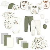 Hudson Baby Unisex Baby Layette Baby Starter Set 25pc, Forest Animals, 0-6 Months