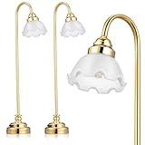 TOYANDONA 2pcs Miniature Dollhouse Lamp, 1 12 Scale Dollhouse Floor Lamp LED Miniature Dollhouse Lights Battery Operated for Dollhouse Decoration Accessories