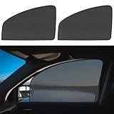 UZZH 2PCS Car Window Shades with Magnets, Vehicle Side Window Heat Insulation, Glare, UV Rays Privacy Curtains Covers, 100% Strong-Light Blocking Window Sun Shade for Baby, Napping (Front Seat)