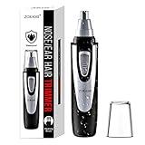 Ear and Nose Hair Trimmer Clipper - 2024 Professional Painless Eyebrow & Facial Hair Trimmer for Men Women,Battery-Operated Trimmer with IPX7 Waterproof,Dual Edge Blades for Easy Cleansing Black