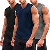 COOFANDY Workout Tank Top for Men 3 Pack Sleeveless Muscle T Shirts V Neck Sport Athletic Shirts