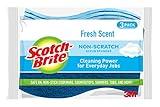 Scotch-Brite Non-Scratch Scrub Sponges, Lasts 50% Longer than the Leading National Value Brand, 12 Count, Pack of 4