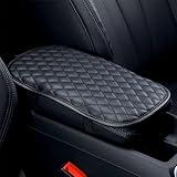 ESKONKE Car Center Console Cover, PU Leather Auto Armrest Cover, Scratch Resistant/Wear-Resistant/Waterproof Universal Car Armrest Storage Box Interior Accessories (Black)