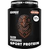 Birdman Falcon Performance Vegan Protein Powder, 31g Protein, 5g Creatine, 5g BCAA, Probiotics, Electrolytes, Pre Workout, Low Carb, Sugar Free & Dairy Free, Plant Based Chocolate Protein -19 servings