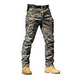 Daily Deals of The Day Prime Today Only, Todays Daily Deals, Men Cargo Pants, Tactical Pants, Baggy Outdoor Waterproof Hiking Work Pants Stretch Multi Pockets Lightweight Classic Camouflage-1 S