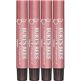 Burt's Bees Shimmer Lip Tint Set, Tinted Lip Balm Stick, Moisturizing for All Day Hydration with Natural Origin Glowy Pigmented Finish & Buildable Color, Peony (4-Pack)