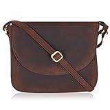 Ozora Handmade Leather Crossover Purse/Bag for Women with Adjustable Strap, YKK Zippers & Spacious Pockets