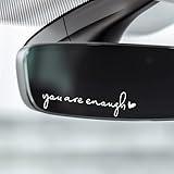 Miarita 3X Hello Beautiful Rearview Mirror Decal, Vanity Mirror Stickers, Rear View Mirror Sticker, Car Mirror Stickers. (You are Enough White)