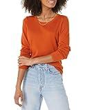 Amazon Essentials Women's Long-Sleeve Lightweight Crewneck Sweater (Available in Plus Size), Rust, XX-Large