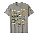 Fishing- Types Of Freshwater Fish Funny Men Boy Kids T-Shirt