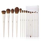 Jessup Makeup Brushes 14Pcs Makeup Brush Set Premium Synthetic Powder Foundation Contour Blush Concealer Eye Shadow Blending Liner Make Up Brush Kit Light Grey T329