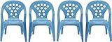 Baby Lulu Lightweight Stacking Play, Study or Dining Kids Chairs - Made in Italy - 4 Chairs - Brilliant Colors - Baby Blue