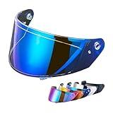 VCOROS X9 Full Face Motorcycle Helmet Replacement Shield 5Color Lens Available (Chrome Blue)