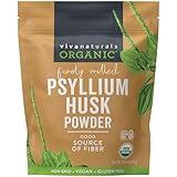 Viva Naturals Organic Psyllium Husk Powder, 24 oz - Finely Ground, Unflavored Plant Based Superfood - Good Source of Fiber for Gluten-Free Baking, Juices & Smoothies - Certified Vegan, Keto and Paleo