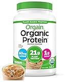 Orgain Organic Vegan Protein Powder, Iced Coffee - 21g Plant Protein, 60mg of Caffeine, Low Net Carb, No Lactose Ingredients, No Added Sugar, Non-GMO, For Shakes & Smoothies, 2.03 lb