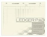 BookFactory Ledger Pad / 6 Column Accounting Ledger Columnar s Pads - 11" x 8.5", 50 Pages, Notepad Landscape Format (PAD-050-7LCPD3(6-Column)