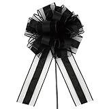 5pcs Large Pull Bows,9 inches,for Large Gift Bows,Valentine's Day,Gift Decorations,Anniversary,Gift Baskets, Christmas,Spring Events and Summer Events,Party Decoration Supplies (Black)