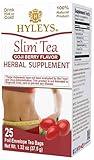 Hyleys Slim Tea Goji Berry with Green Tea & Senna - Herbal Weight Loss Detox Cleanse Supplement for Belly Fat, Bloating & Metabolism Boost - 25 Tea Bags (1 Pack)