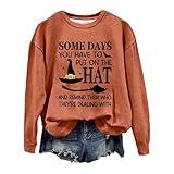 Shirts For Women Black Of Friday Deals 2024 Halloween Crewneck Sweatshirt For Women Ghost Graphic Oversized Long Sleeve Sweatshirts Trendy Athletic Casual Tops Orange Xx-Large