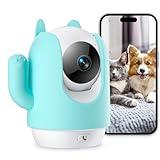 MaxiViz Pet Camera, 2K Indoor Security Camera, 360° Dog Camera with Phone App, Baby Monitor w/One-Touch Call, AI Motion Detection & Tracking, IR Night Vision, Cloud/SD Card Storage, 2.4GHz Wi-Fi, Blue