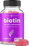 NutraChamps Biotin Gummies 10000mcg [High Potency] for Healthy Hair, Skin & Nails Vitamins for Women, Men & Kids - 5000mcg in Each Hair Vitamins Gummy - Vegan, Non-GMO, Hair Health Supplement