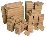 50 Box Assortment of Kraft Color Cotton Filled Jewelry Boxes by Belandaria Designs